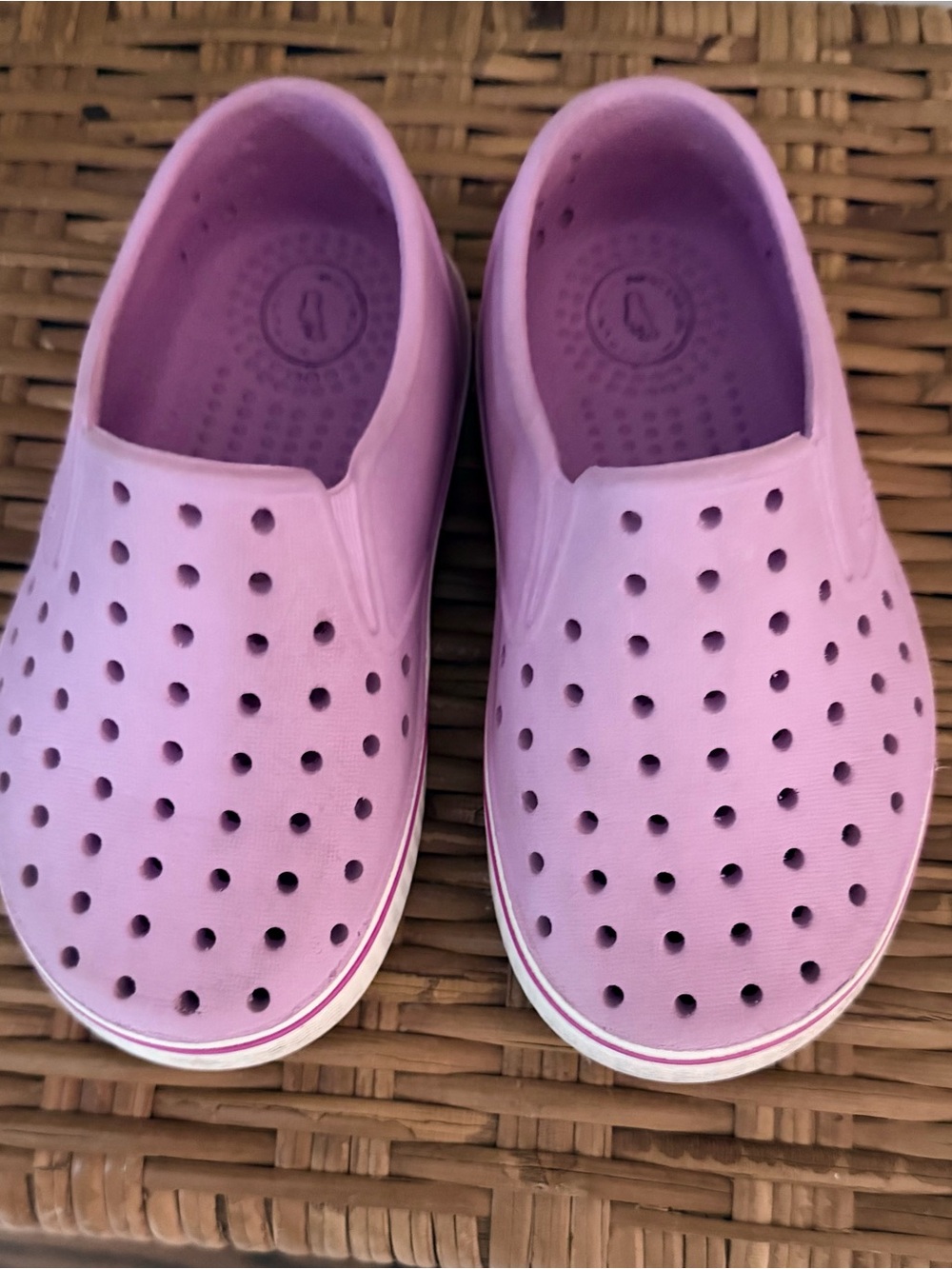 Kids Pink/Purplish Natives. Good used condition. Size 8 child